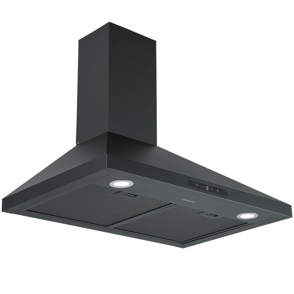 Ancona 30" Convertible WallMounted Pyramid Range Hood in Matte Black